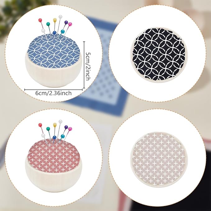 ACRNIGHEET 4 Set Sashiko Pin Cushion Bowls Making Kits, Embroidery Pin Cushion - Image 3