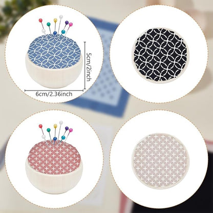 ACRNIGHEET 4 Set Sashiko Pin Cushion Bowls Making Kits, Embroidery Pin Cushion - Image 3