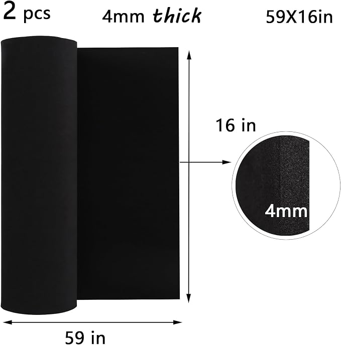 2Pcs EVA Foam 4mm, Cosplay Foam 16x59 inch Black, High Density 90 kg/m³ - Image 2