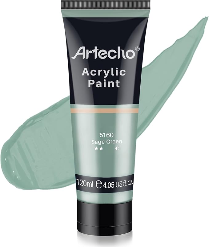 Artecho Green Acrylic Paint, Sage Green Paint Tubes, Art Craft Paints by Artecho