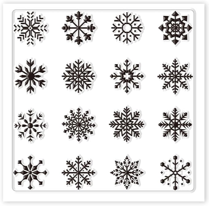 CHGCRAFT Polymer Clay Texture Sheets Winter Snowflakes Silicone Texture Stamp - Image 8