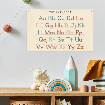 Alphabet Banner Playroom Decor Banner Canvas 21 in x 33 in Hanging Flag Perfect - Image 2