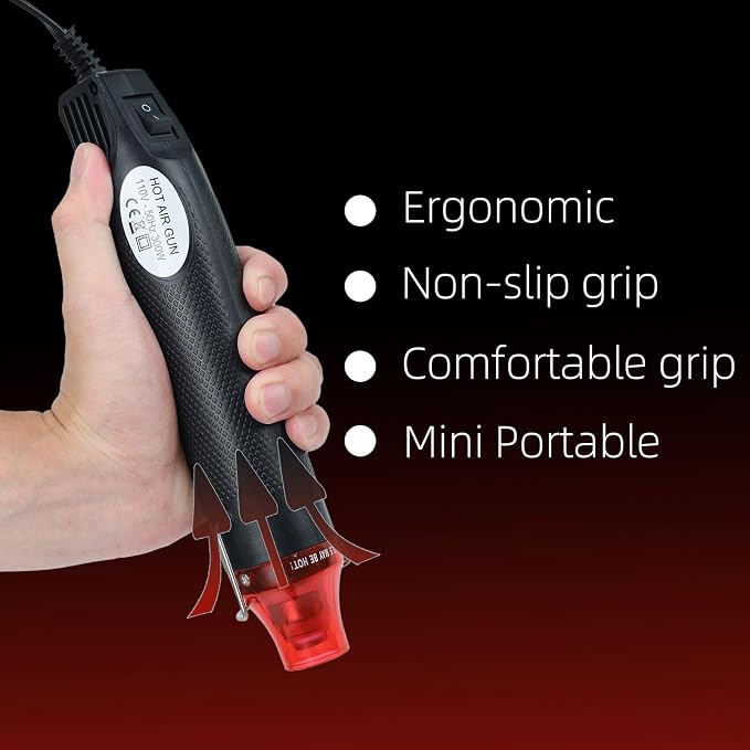 Heat Gun for Crafting, 110V 300W Handed Hot Air Gun, 3.28FT Ultra-Long Cable - Image 5