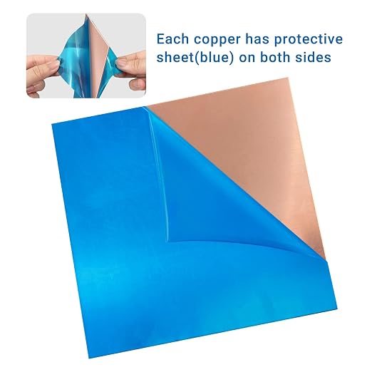 2 Pieces 99.9% Pure Copper Sheet, 24 Gauge Thickness, Film Attached Copper Plate - Image 3