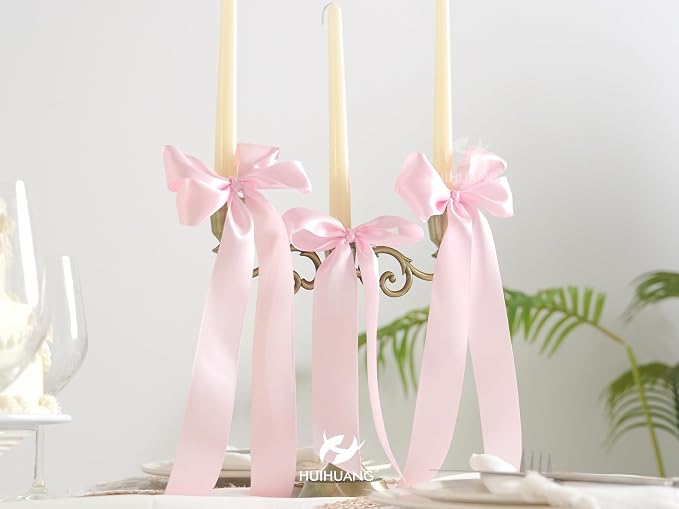 HUIHUANG Pink Satin Ribbon 1-1/2 inch x 100 Yards Light Pink Double-Faced Satin - Image 4
