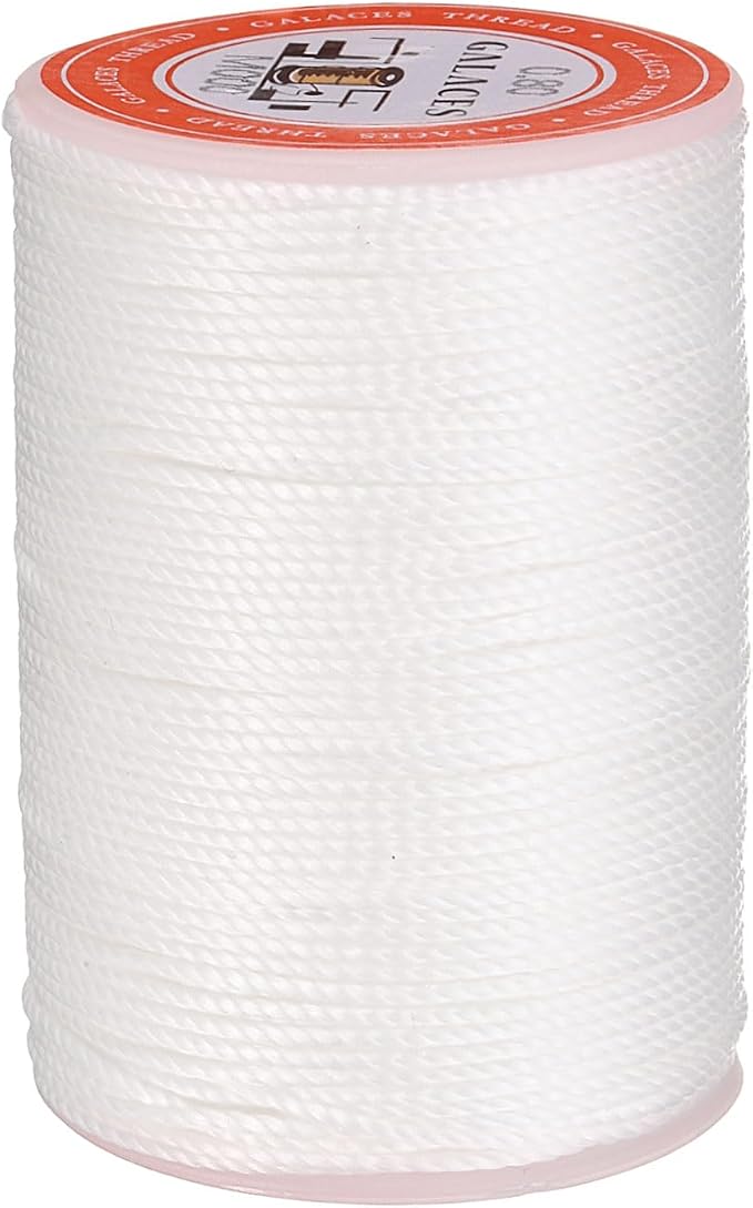 uxcell Round Leather Sewing Waxed Thread, 55m / 60 Yards Wax Polyester String by uxcell