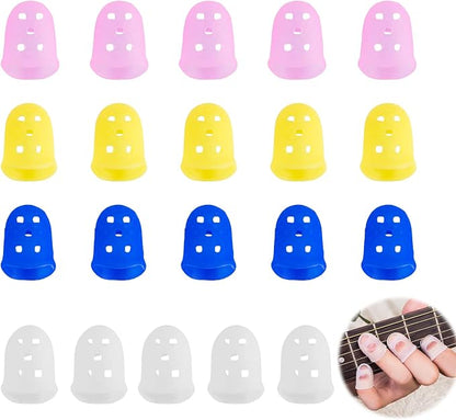 Guitar Fingertip Protector Silicone Thimble 20 PCS Rubber Finger Tips by Unknown