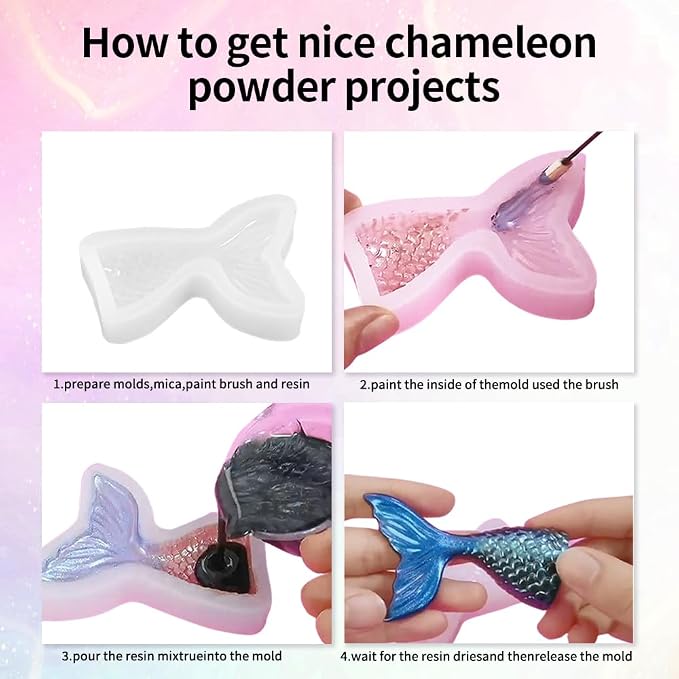 10 Colors Chameleon Mica Powder Color Shift Pigment Powder - Image 7