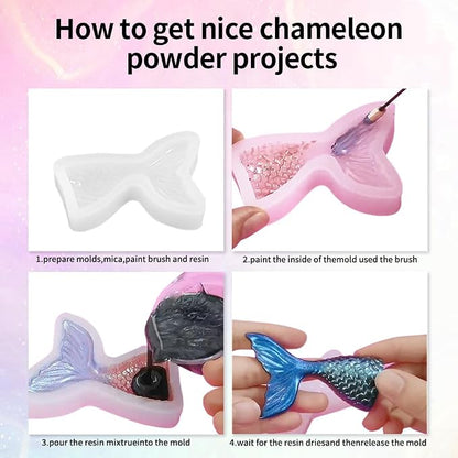 10 Colors Chameleon Mica Powder Color Shift Pigment Powder - Image 7