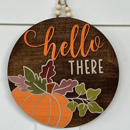 Fall Stencils for Painting on Wood 12”, Thanksgiving Stencil Round Hello - Image 4