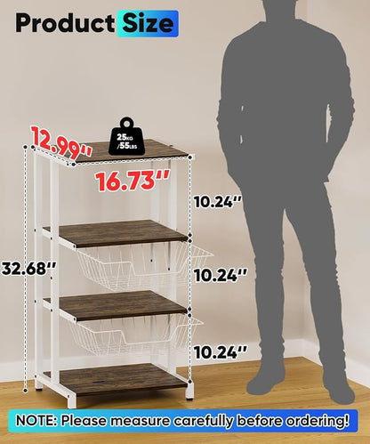 4-Tier Wooden Media Stand, AV Media Stand Corner Shelf - Image 2