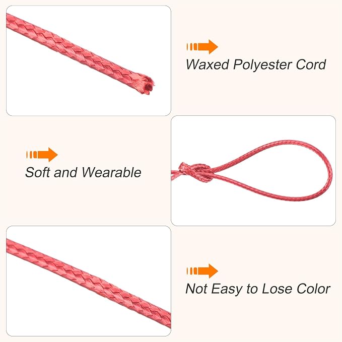 MECCANIXITY Waxed Cord 1.2mm Waxed Polyester Cord 175 Yard Wax String - Image 3