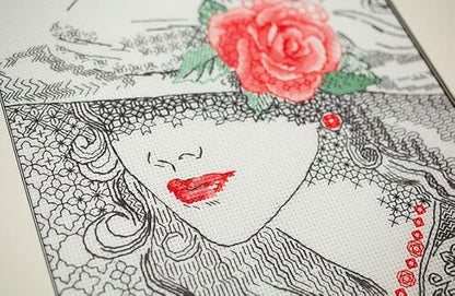 RIOLIS - Mysterious Rose 1887, Cross Stitch Kits 8¼" x 11¾", Cross Stitch Kits - Image 3