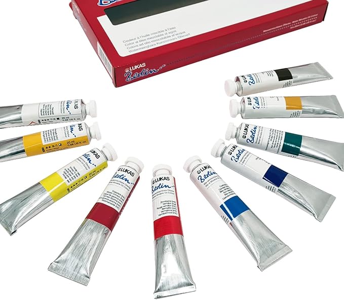 Lukas Berlin Pro Artists Water Mixable Oil Paint Set of 10 Selection Set of - Image 5