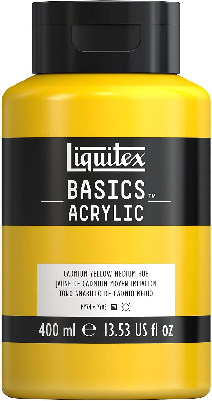 Liquitex BASICS Acrylic Paint, 400ml Bottle, Cadmium Yellow Medium Hue by Liquitex
