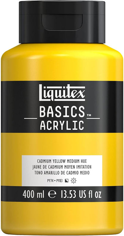 Liquitex BASICS Acrylic Paint, 400ml Bottle, Cadmium Yellow Medium Hue by Liquitex