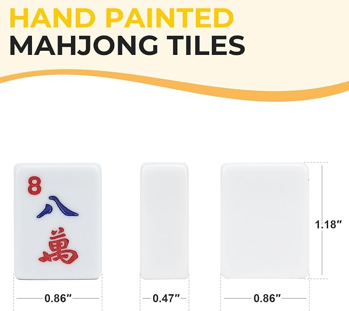 Mahjong Tile Set, 166 White Tiles Mahjong Set, Travel Mahjong Set - Image 2