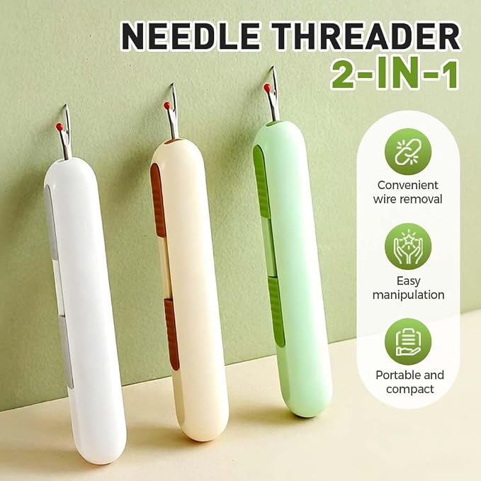 2 in 1 Needle Threader Seam Ripper, Upgraded Sewing Kit Tool - Image 7