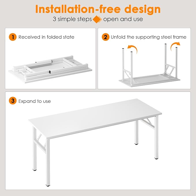 Need Computer Desk Office Desk 62 inches Folding Table - Image 4