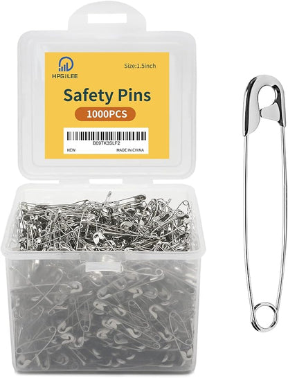 1000 Silver Sewing Pins, 1.5 Inch Rust-Resistant Steel Wire Assorted by Vrupin