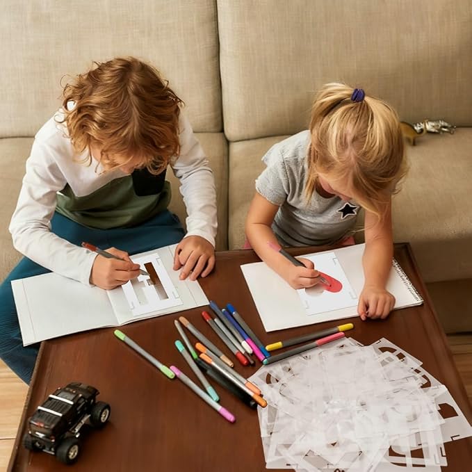 4 Inch 42 Pcs Reusable Letter Number Symbol Stencils, Plastic Painting Templates - Image 3