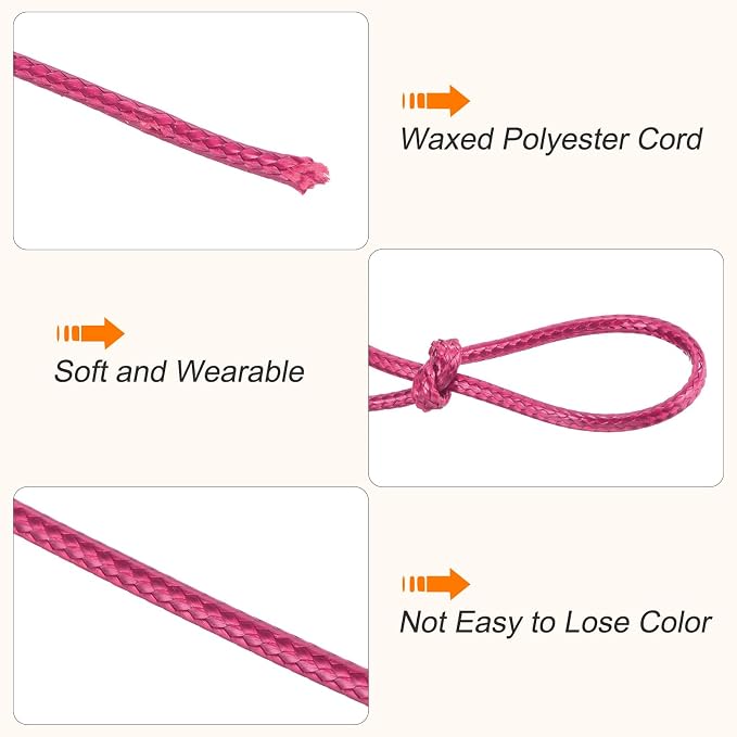MECCANIXITY Waxed Cord 2mm Waxed Polyester Cord 98 Yard Wax String - Image 3