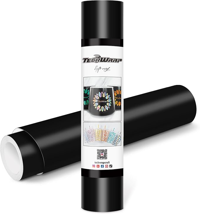 TECKWRAP Permanent Adhesive Vinyl 12" x 10ft, Matte Black by TECKWRAP