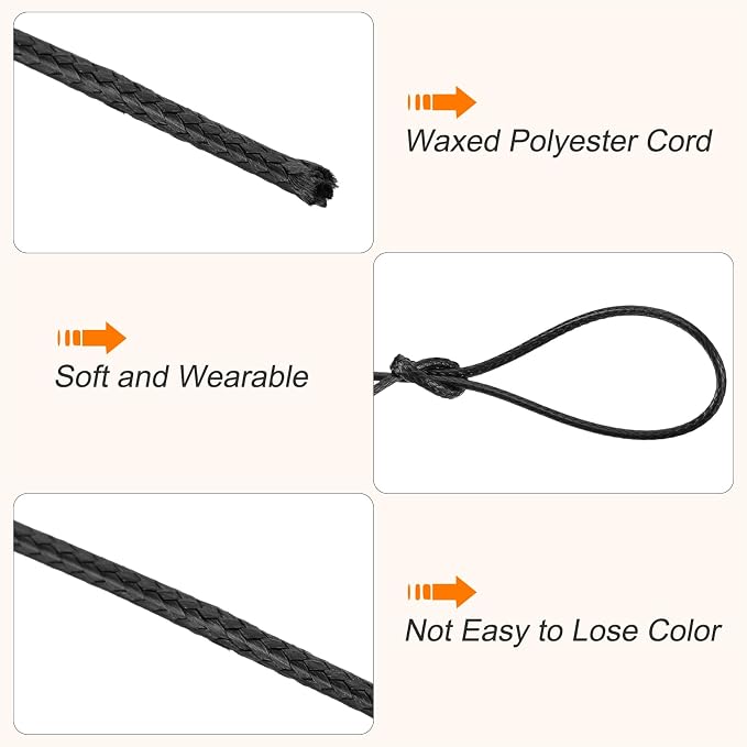 MECCANIXITY Waxed Cord 1.2mm Waxed Polyester Cord 175 Yard Wax String - Image 3