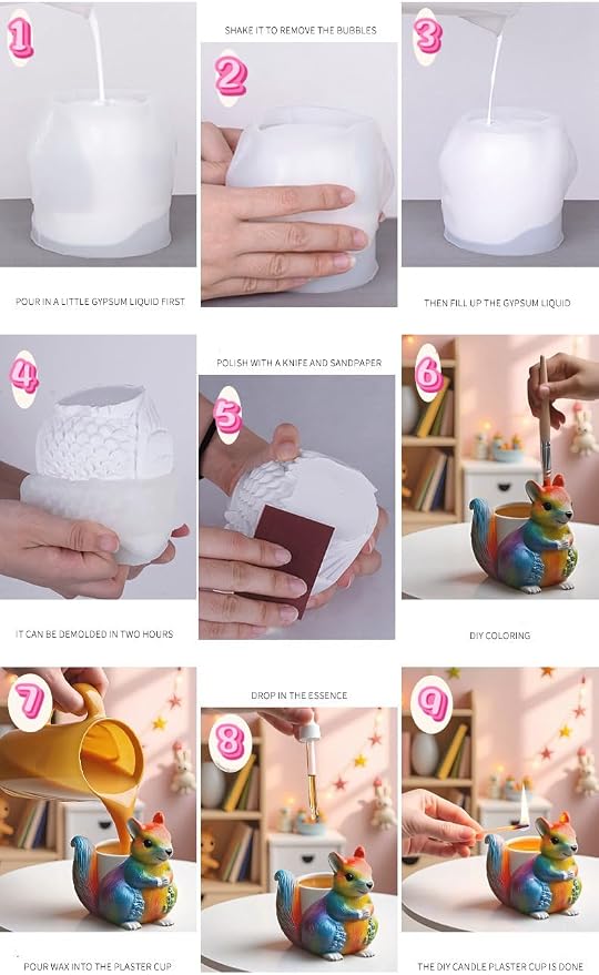 Animal Resin Molds Silicone 3D Cute Epoxy Resin Plaster Candle Holder Wax Molds - Image 5