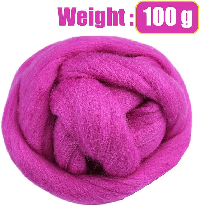 3.53oz Wool Roving Yarn, Wool Felting Supplies, Pure Wool, Chunky Yarn - Image 2