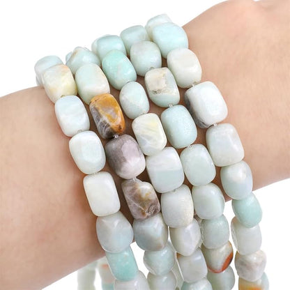 Natural Amazonite Cuboid Stone Loose Semi Gemstone Beads - Image 4