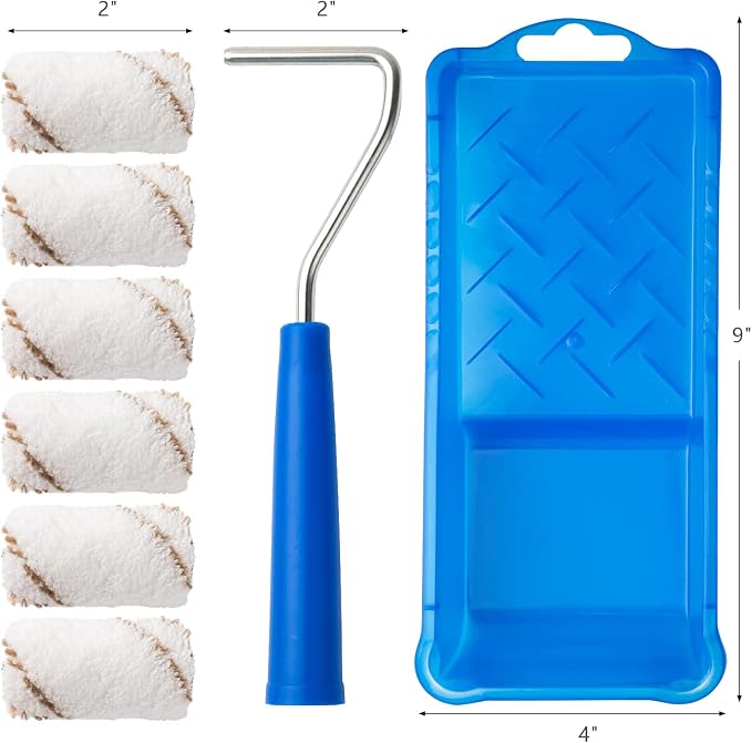 Mister Rui Paint Roller Kit, 9 Pack, 2 Inch Microfiber Paint Roller Covers - Image 9