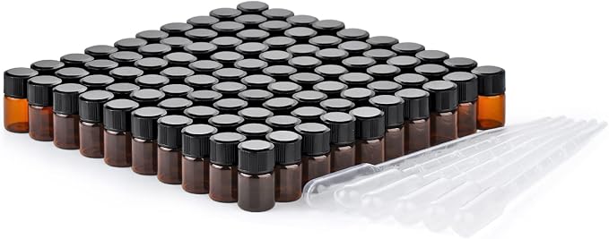 2ml Amber Small Glass Vials 100pcs by BkmamLab