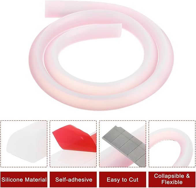 uxcell Flexible Molding Trim, 39 Inch Flexible Quarter Round Molding Silicone - Image 3
