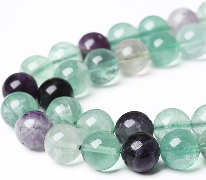 46pcs 8mm Natural Stone Beads Fluorite Gemstone Round Loose Beads - Image 3