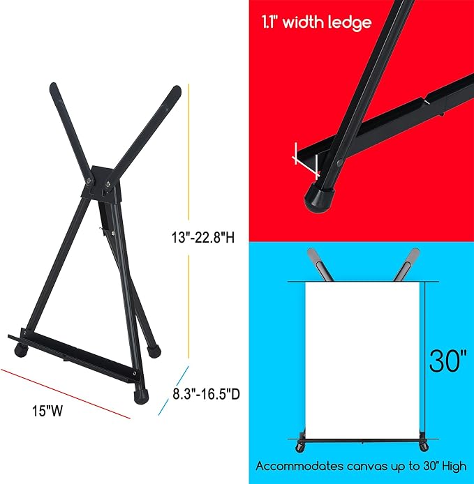 MEEDEN 4pcs Tabletop Easels, Metal Stand - Image 2