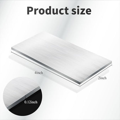 Amyhill 12 Pcs Aluminum Sheet Metal 2 x 4 x 1/8 Inch Thin Flat Plain Aluminum - Image 2