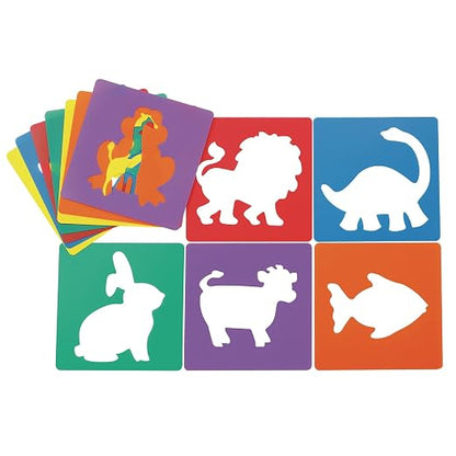 Colorations - EANST Animal Shape Stencils Set of 12 8" Plastic Stencils by Colorations