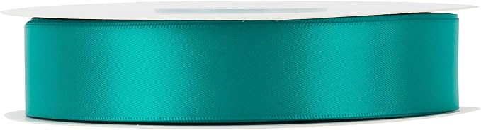 HUIHUANG Teal Blue Ribbon 1 inch x 50 Yards Double-Faced Satin Teal Ribbon - Image 5
