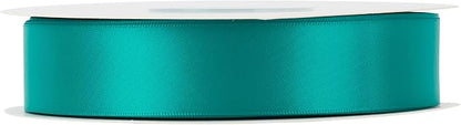 HUIHUANG Teal Blue Ribbon 1 inch x 50 Yards Double-Faced Satin Teal Ribbon - Image 5