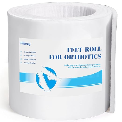 Pllieay Adhesive Felt Premium Grade, Orthopedic Felt Roll 1/4" x 6" x 2.5yd. by Pllieay