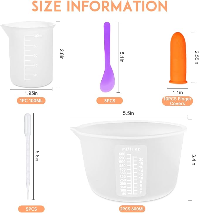 Silicone Measuring Cups Tool Kit, Non-Stick Large Bowls - Image 3