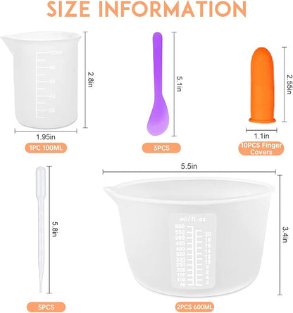 Silicone Measuring Cups Tool Kit, Non-Stick Large Bowls - Image 3