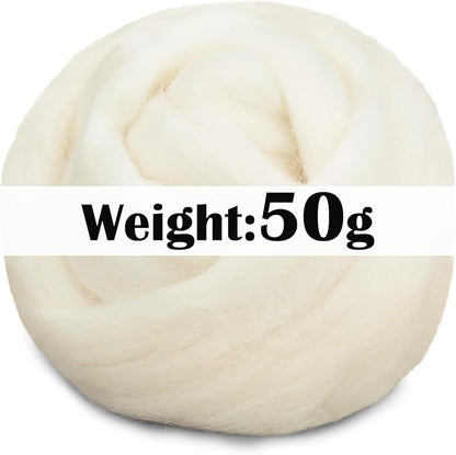 Mayboos Wool Roving Yarn, 1.76oz Colored Natural Wool Roving, Wool Felting - Image 2