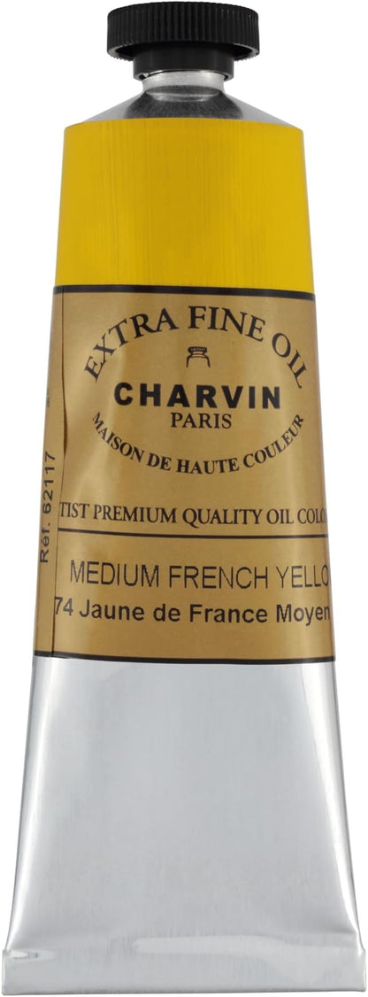Charvin Extra Fine Oil Paint, French Yellow Medium 60 ml - Image 2