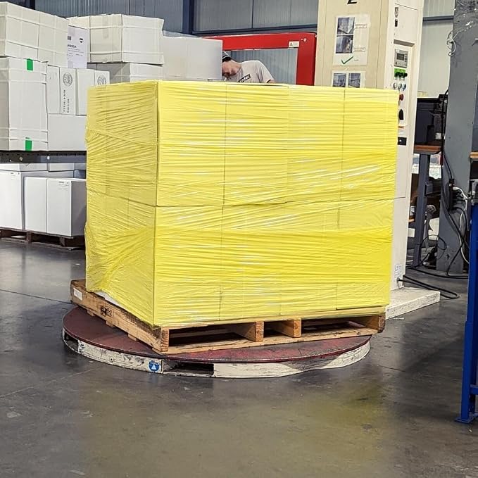PSBM Yellow Stretch Wrap, 15 Inch x 1476 Feet, 8 Pack, Tinted Pre-Stretched - Image 6