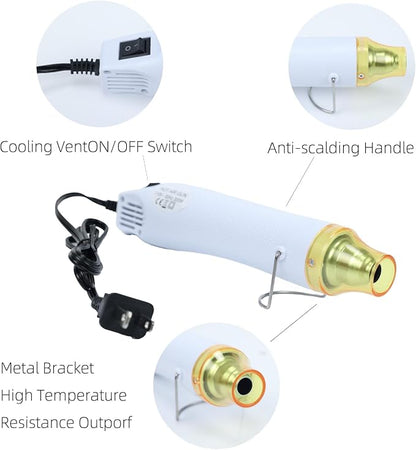 Heat Gun for Crafting, 110V 300W Handed Hot Air Gun, 3.28FT Ultra-Long Cable - Image 6
