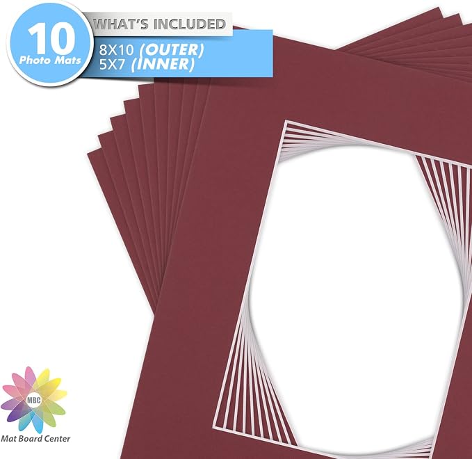 Mat Board Center, 8x10 for 5x7 Maroon Color Mats - Image 3