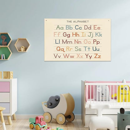 Alphabet Banner Playroom Decor Banner Canvas 21 in x 33 in Hanging Flag Perfect - Image 3