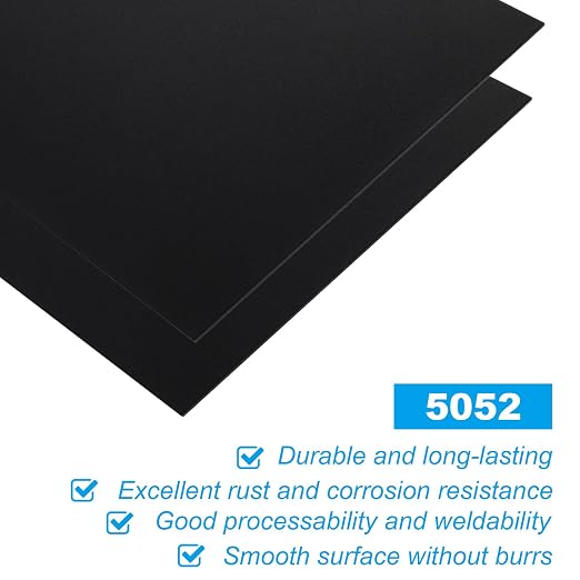 3 Pack 5052 Aluminum Sheet Metal 12 x 12 x 1/32 Inch Black Anodized Aluminum - Image 3